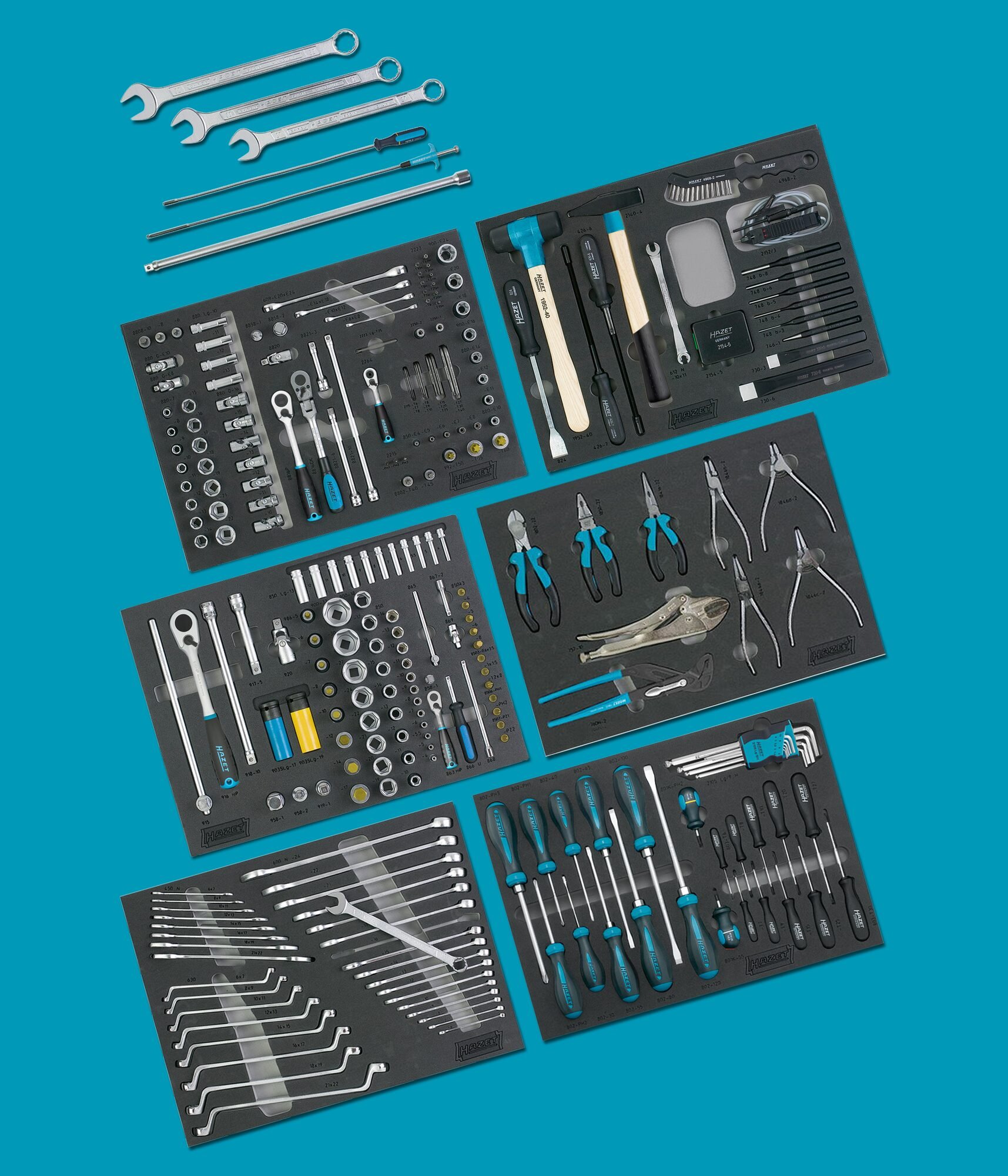 HAZET Gereedschapassortiment in zachtschuiminleg 0-2900-163/264-BMW · 264-delig