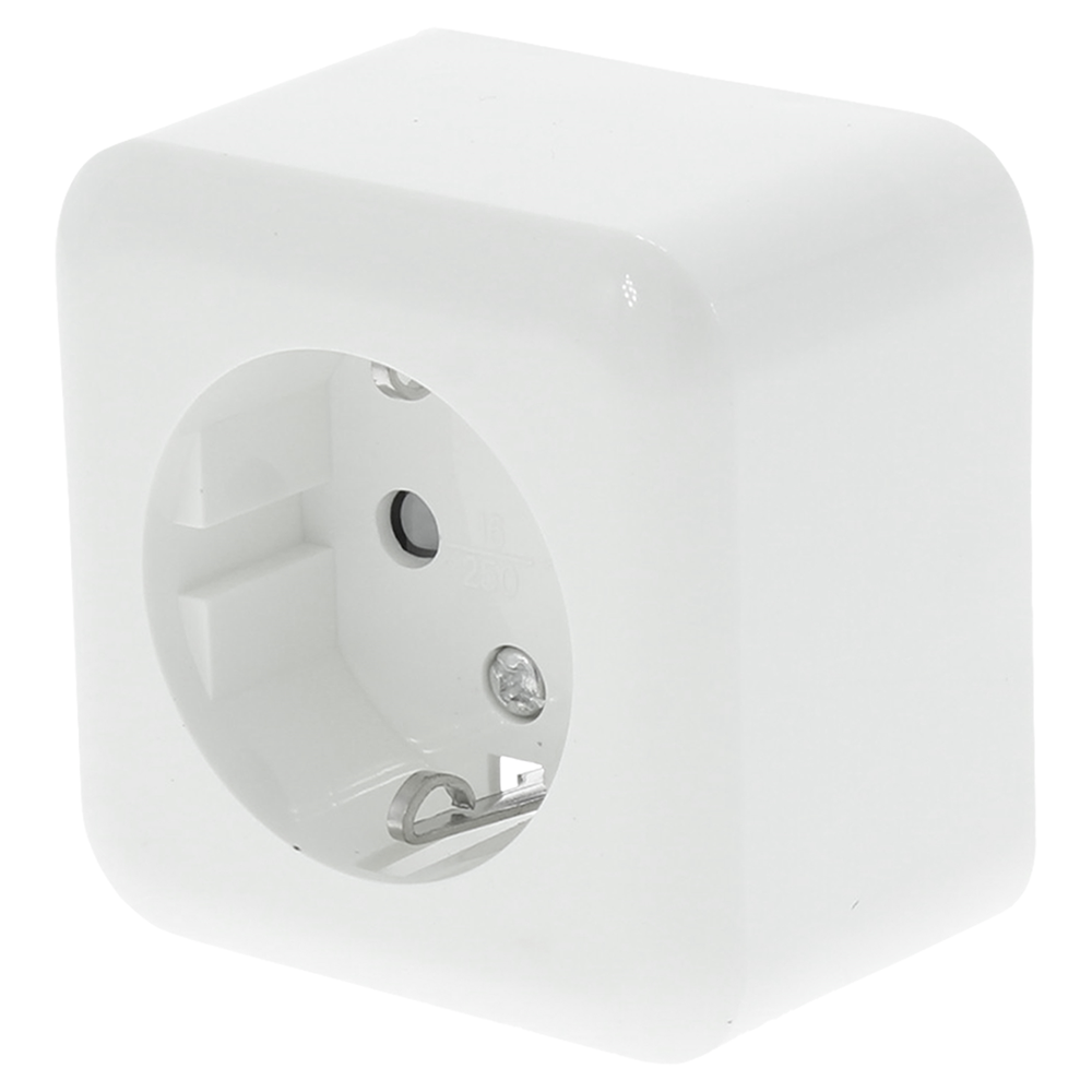 Q-Link Contactdoos | Opbouw | 1-voudig | Met Aanraakbeveiliging | Randaarde | Polarwit - 00.947.03 afbeelding