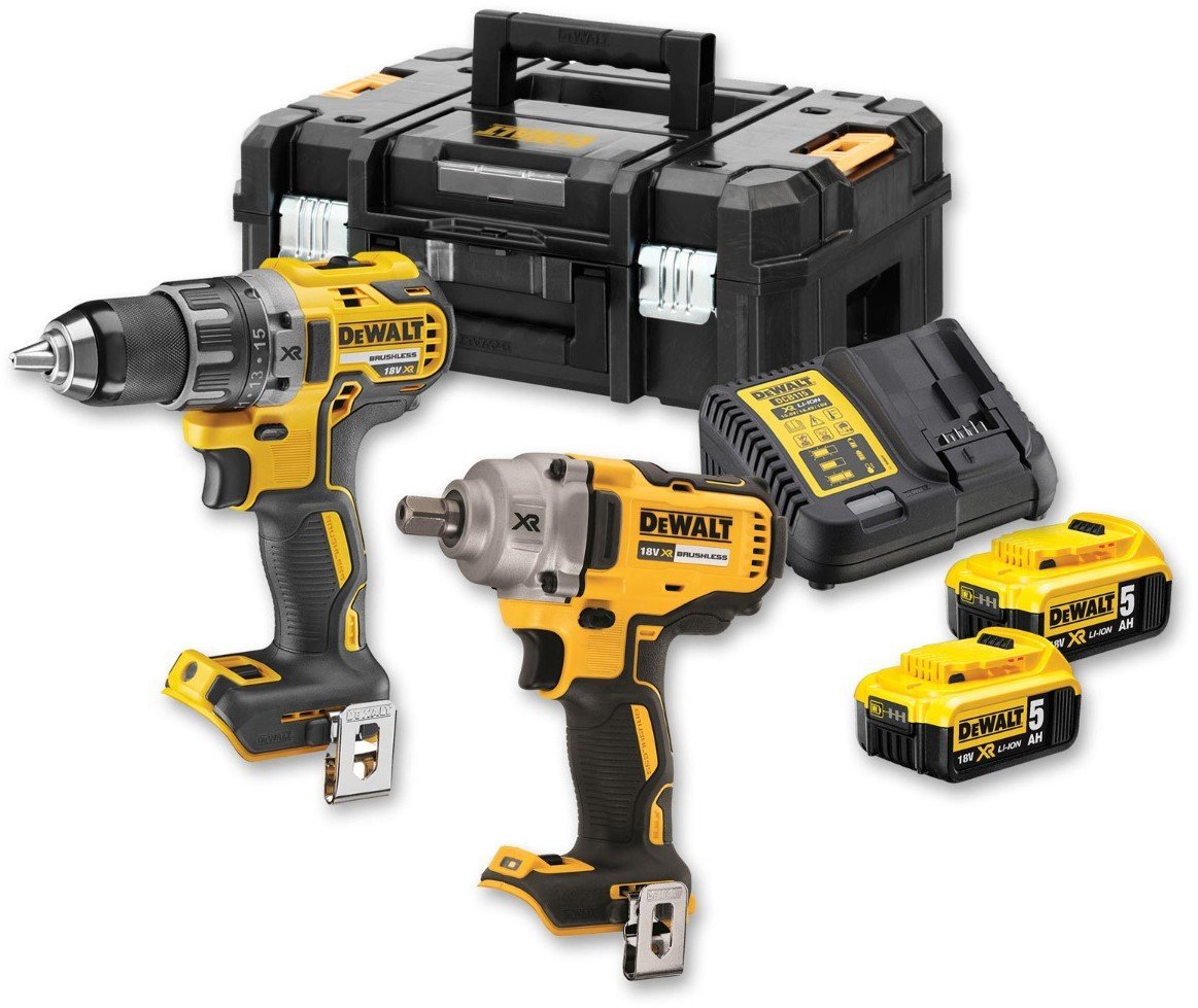 DeWalt DCK2077P2T | Comboset | 18V | 5,0AH Li-ion | DCD791 schroefboormachine + DCF894 slagmoersleutel | Set - DCK2077P2T-QW