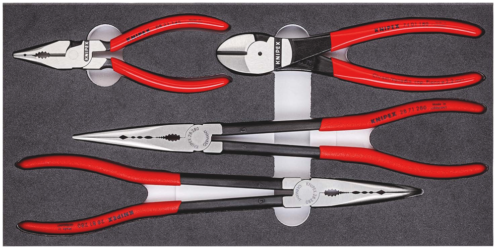 Knipex Tangenset met schuimrubberen inlay - 00 20 01 V16