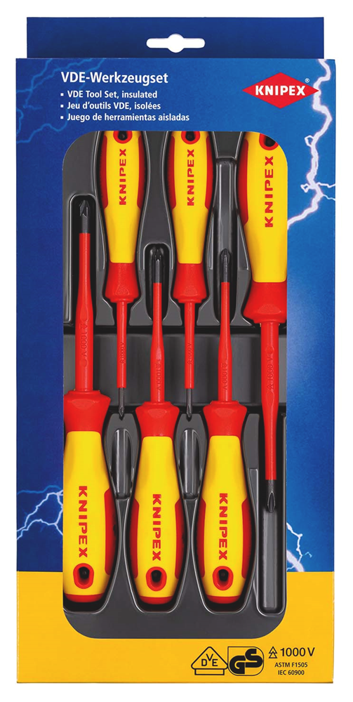 Knipex VDE schroevendraaier pakket | Phillips® / Pozidriv® | Zelfbedieningskaart/blister - 00 20 12 V03