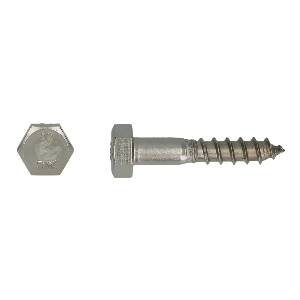 pgb-Europe PGB-FASTENERS | Houtdraadbout DIN 571 Ø 8,0x140 A2 | 50 st 000571A00008001403