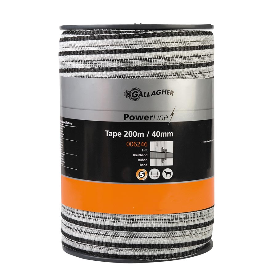 Gallagher PowerLine lint 40mm wit 200m - 006246 006246