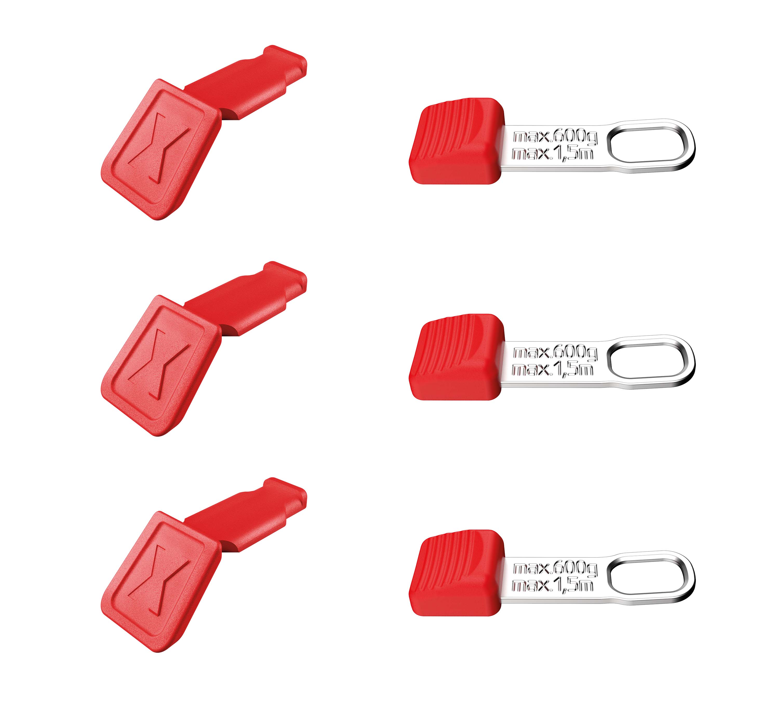 Knipex CC en TT Clips | rood | 3 stuks van elk - 00 63 06 TCR