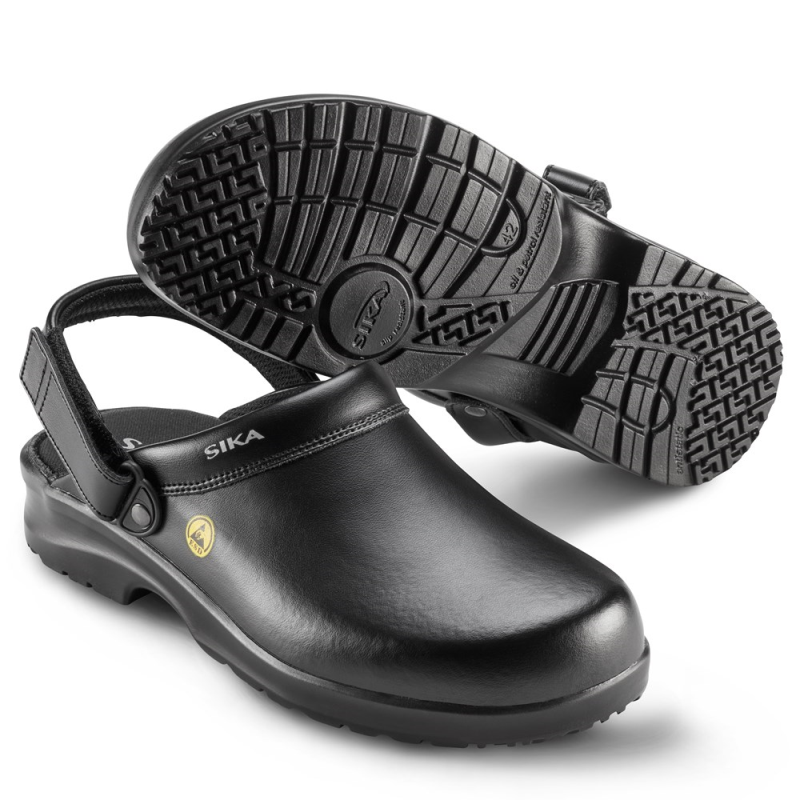 SIKA Fusion Clog ESD m. hielriempje OB SRC - 19467 Zwart | Zwart | Maat 37 - 5703617108231