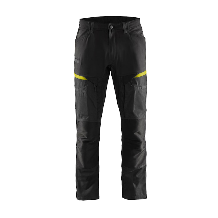 Blåkläder Service werkbroek met stretch 14561845 | Zwart/High-Vis Geel | Maat 54 - 7330509651254 afbeelding 1