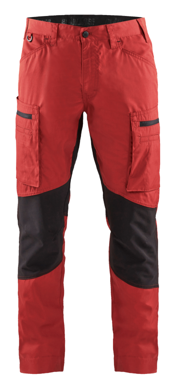Blåkläder Service werkbroek met stretch 14591845 | Rood/Zwart | Maat 60 - 7330509498156 afbeelding