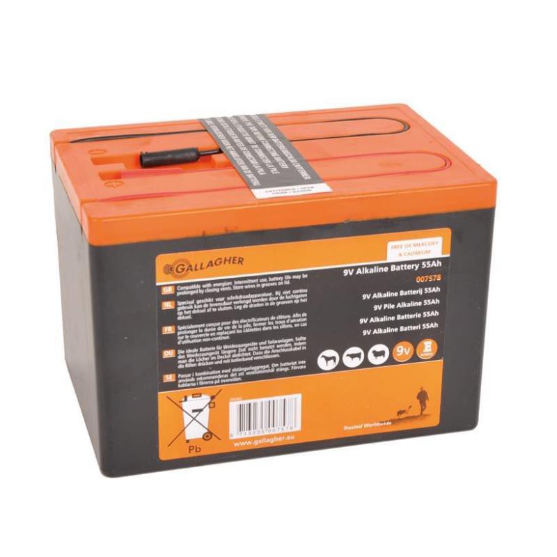 Gallagher Powerpack Alkaline batterij 9V/55Ah - 160x110x115mm - 007578 007578
