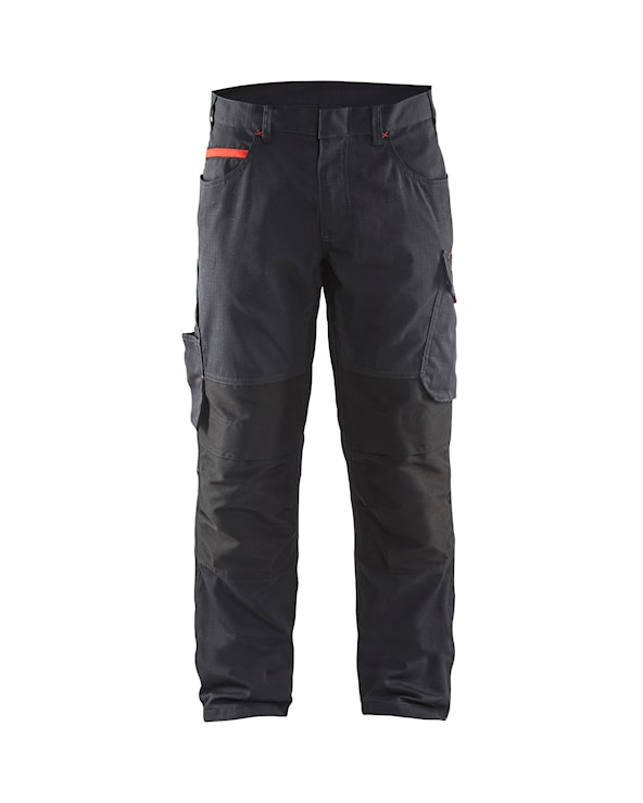 Blåkläder Service werkbroek met stretch zonder spijkerzakken 14951330 | Zwart/Rood | Maat 50 - 7330509544600 afbeelding