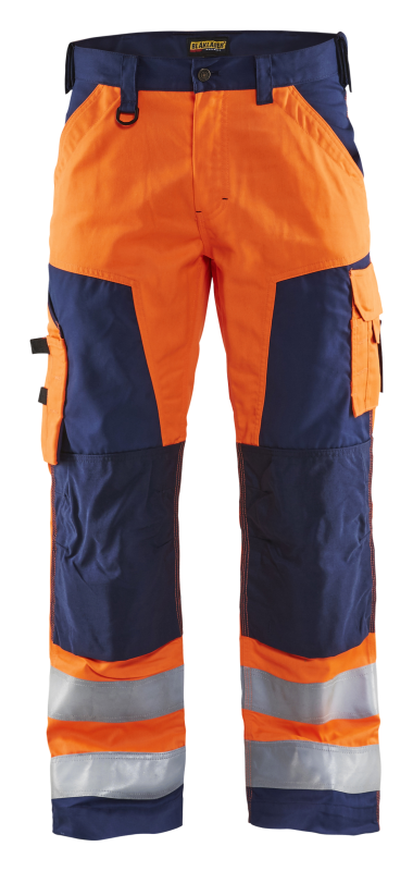 Blåkläder Werkbroek High-Vis zonder spijkerzakken 15661811 | High Vis Oranje/Marineblauw | Maat 48 - 7330509413449 afbeelding 1
