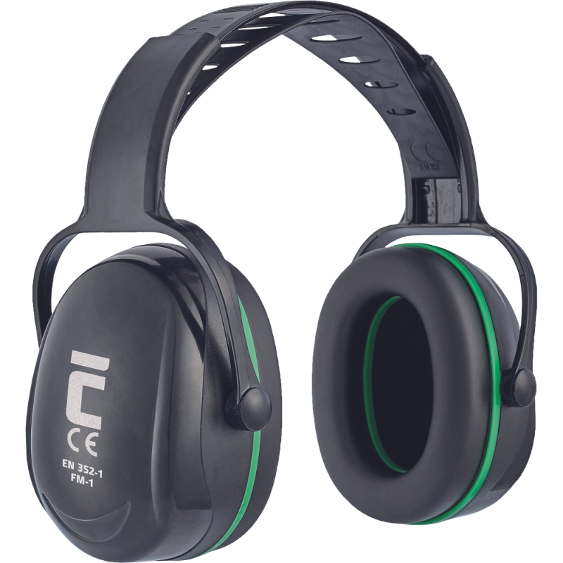 Cerva FM-1 Earmuff gehoorbescherming | Kleur Zwart/Groen | Maat One Size - 8591806548893