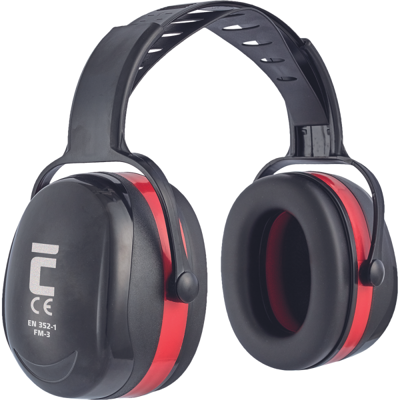Cerva FM-3 Earmuff Gehoorbescherming | Kleur Zwart/Rood | Maat One Size - 8591806587601