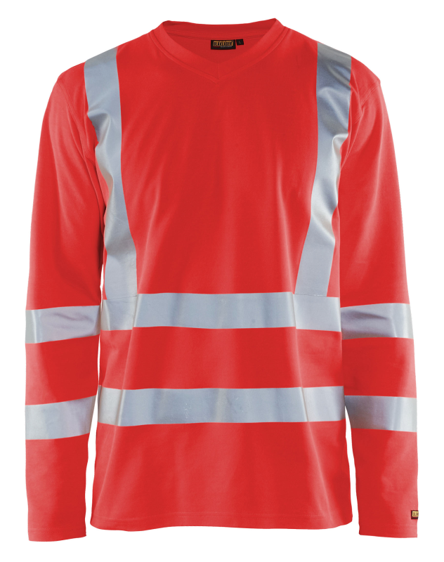 Blåkläder UV-T-Shirt High-Vis lange mouw UPF 40+ UV 33811070 | High-Vis Rood | Maat XL - 7330509811306 afbeelding 1