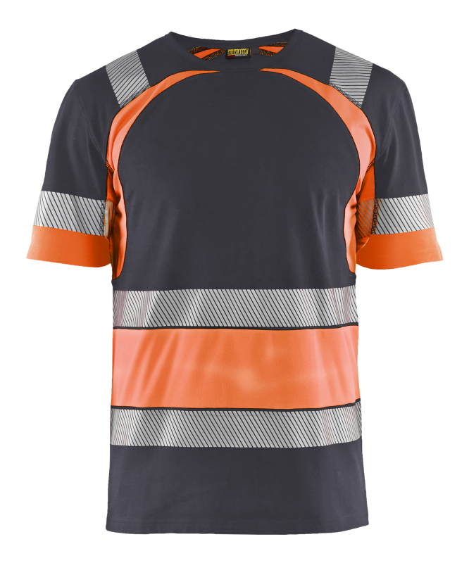 Blåkläder T-Shirt High-Vis 34211030 | Medium Grijs/ High-Vis Oranje | Maat M - 7330509815403 afbeelding 1