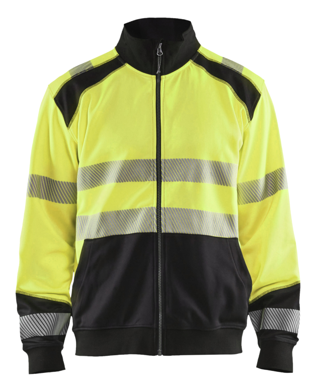 Blåkläder Sweatshirt hele rits High-Vis 35582528 | High-Vis Geel/Zwart | Maat XS - 7330509610381 afbeelding