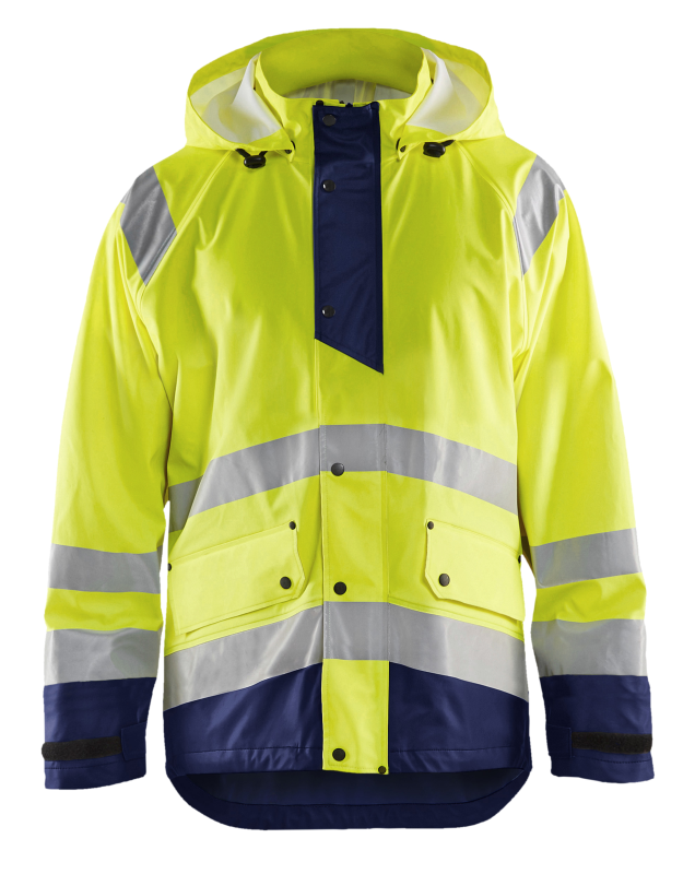 Blåkläder Regenjas High-Vis LEVEL 1 43232000 | High-Vis Geel/Marineblauw | Maat XS - 7330509656174 afbeelding 1