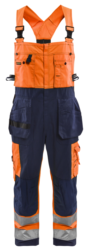 Blåkläder Bretelbroek High-Vis 26031860 | High-Vis Oranje/Marineblauw | Maat 62 - 7330509377420 afbeelding