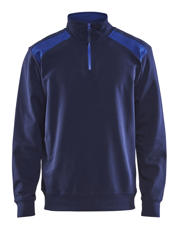 Blåkläder Sweatshirt bicolour met halve rits 33531158 | Marineblauw/Korenblauw | Maat 3XL - 7330509456019 afbeelding 1
