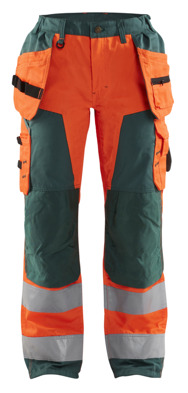 Blåkläder Dames werkbroek High-Vis met spijkerzakken 71561811 | High-Vis Oranje/Groen | Maat 40 - 7330509614822 afbeelding