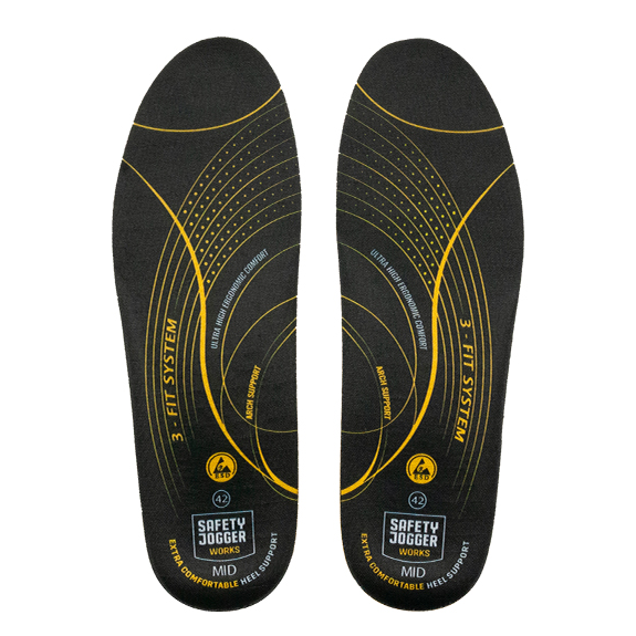 Safety Jogger SJ3FITM Inlegzool | Zwart/Geel | Maat 35 - 5400950011005