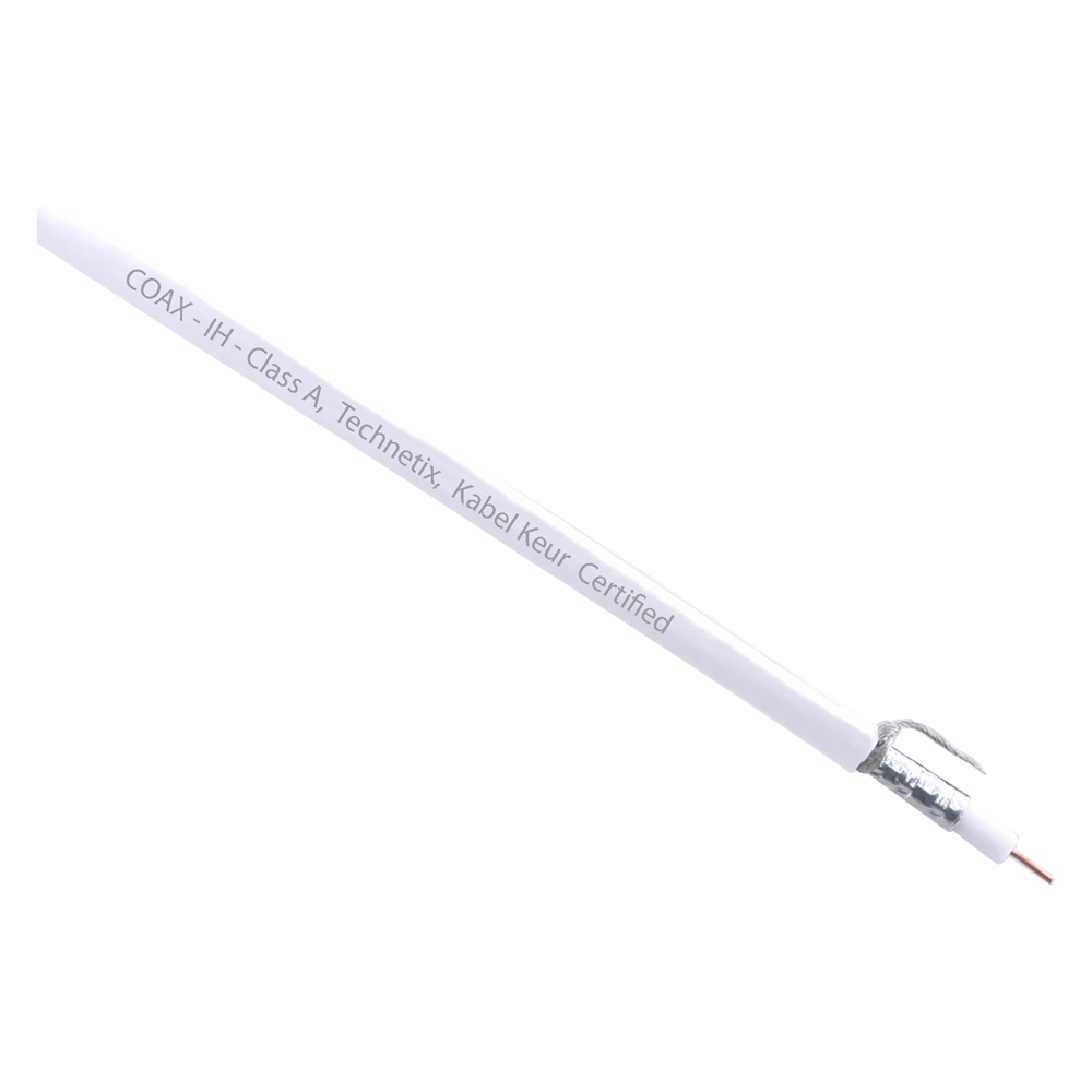 Coax kabel prof, klasse A 100 m. Ø7 mm² wit - 01.267.99