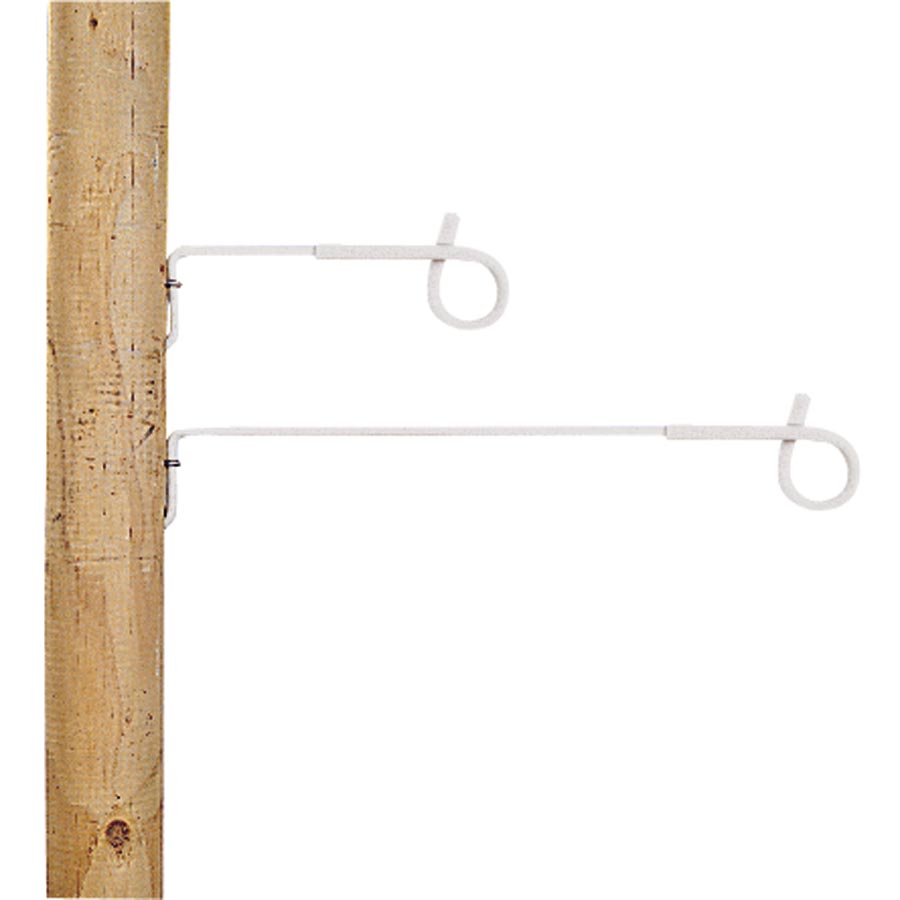 Gallagher Afstandisolator krulstaart hout 40cm wit (10) - 010998 010998