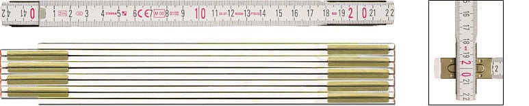 Stabila Duimstok hout 2-M Type 607 lichtgeel - 01104