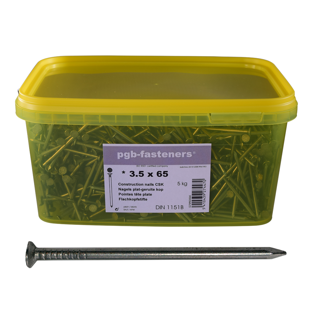 pgb-Europe PGB-FASTENERS | Nagel plat kop D.1151B Ø 2,70x50 (emmer) 000NPK00000270050M