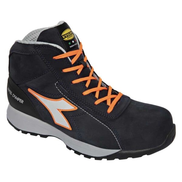 Diadora Werkschoen Glove MDS Mid 181134 S3S | Dark Navy/Orange fluo C9545 | Maat 36 - 8053607609215 afbeelding 1