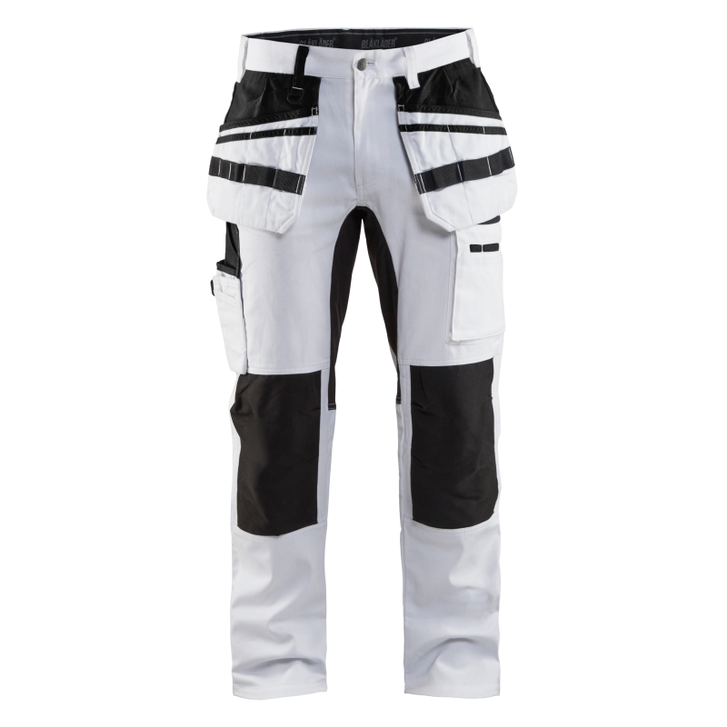 Blåkläder Schilders werkbroek met stretch 19101000-1099 | Wit/Zwart | Maat C64 - 7330509622537 afbeelding 1
