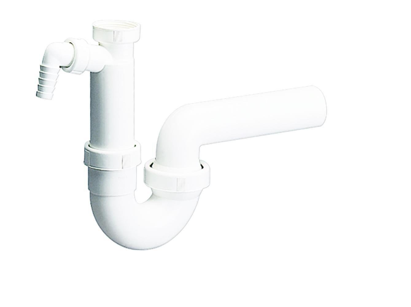 Kirchhoff Kunststof DALLMER spoelbak buisvormige sifon wit 1 2" H x 40 mm met kogelgewricht met 3 4" apparaataansluiting 20215