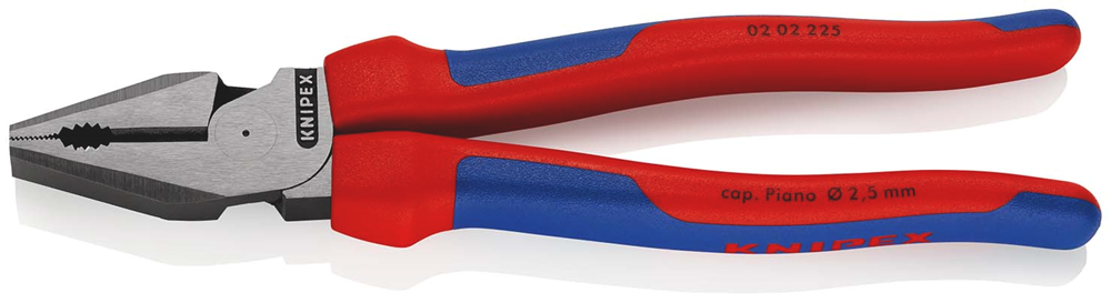 Knipex Kracht-kombitang | Meer-componentengrepen | Zwart geatramenteerd | Lengte 225 mm | Zelfbedieningskaart/blister - 02 02 225 SB