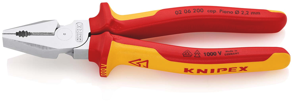 Knipex Kracht-kombitang geïsoleerd | Meer-componentengrepen | VDE-getest | Verchroomd | Lengte 200 mm - 02 06 200 SB