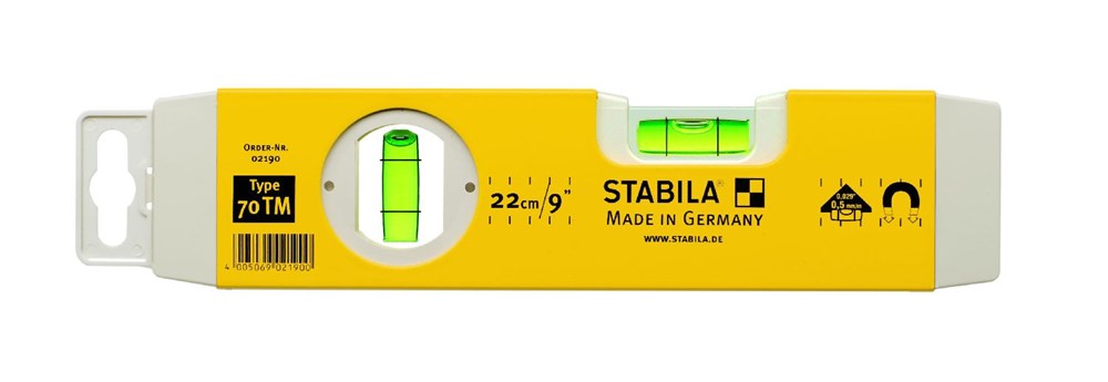Stabila Waterpas, 70TM 1V1H libel, magneetstrip - 02190