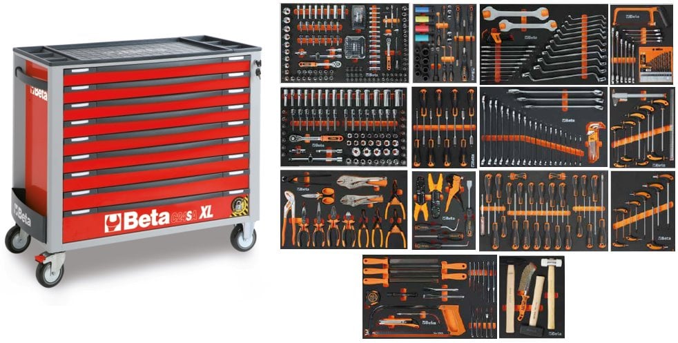 Beta 2400S XLR9/E-XL | Gereedschapswagen | 9 laden | Rood | 495-delig - 024006253