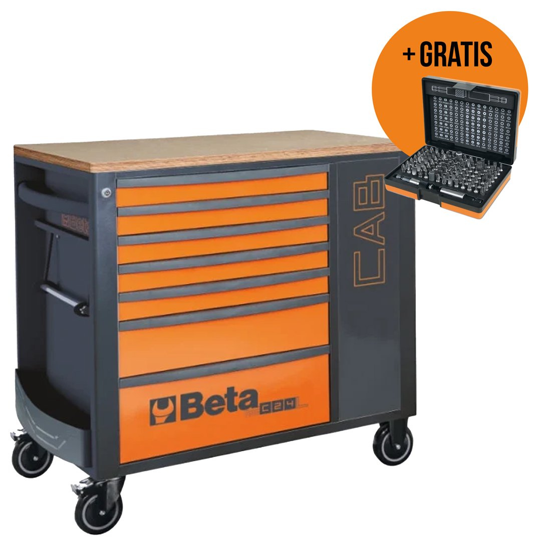 Beta RSC24L-CAB/A Verrijdbare werkbank met 7 laden en afsluitbare kast - 024004477 024004477