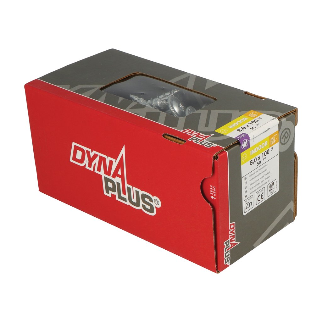 Dynaplus Houtbouwschroef Vz Tk +Snijpunt Torx TX40 8.0X100/55 | 50 stuks - 0286.01.62601