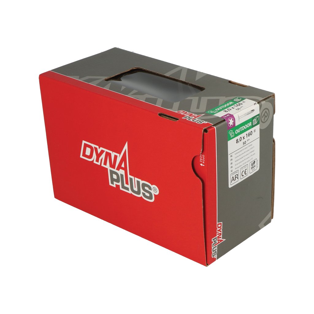 Dynaplus Houtbouwschroef Ar-Bronze Tk +Snijpunt Torx TX40 8.0X160/80 | 50 stuks - 0286.08.63201