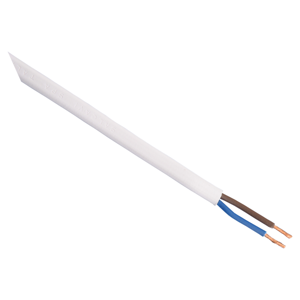 Q-Link Huishoudsnoer | Plat | Belastbaar tot 1200W | 2 x 0.75 mm² | 10 m | Wit - 03.030.39