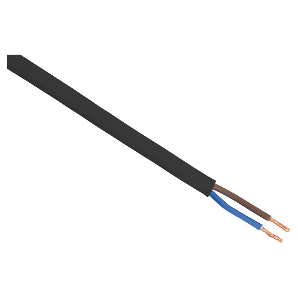 Q-Link Huishoudsnoer | Plat | Belastbaar tot 1200W | 2 x 0.75 mm² | 5 m | Zwart - 03.030.40