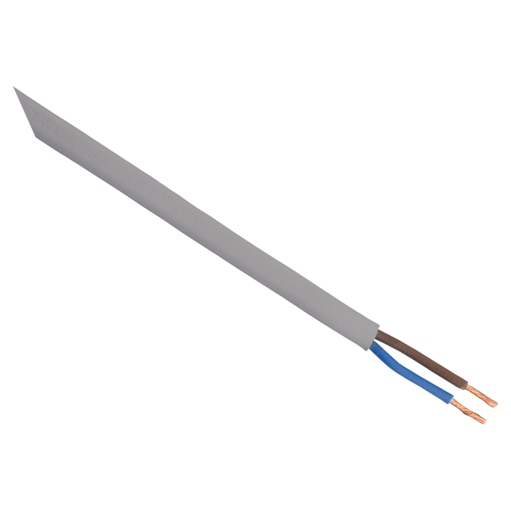 Q-Link Huishoudsnoer | Plat | Belastbaar tot 1200W | 2 x 0.75 mm² | 10 m | Zilver - 03.030.43
