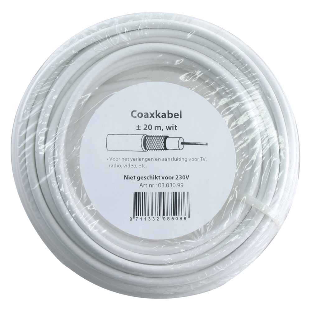 Q-Link Coaxkabel | 3C2V | 75 ohm | 20 m | Ø5 mm² | Wit - 03.030.99