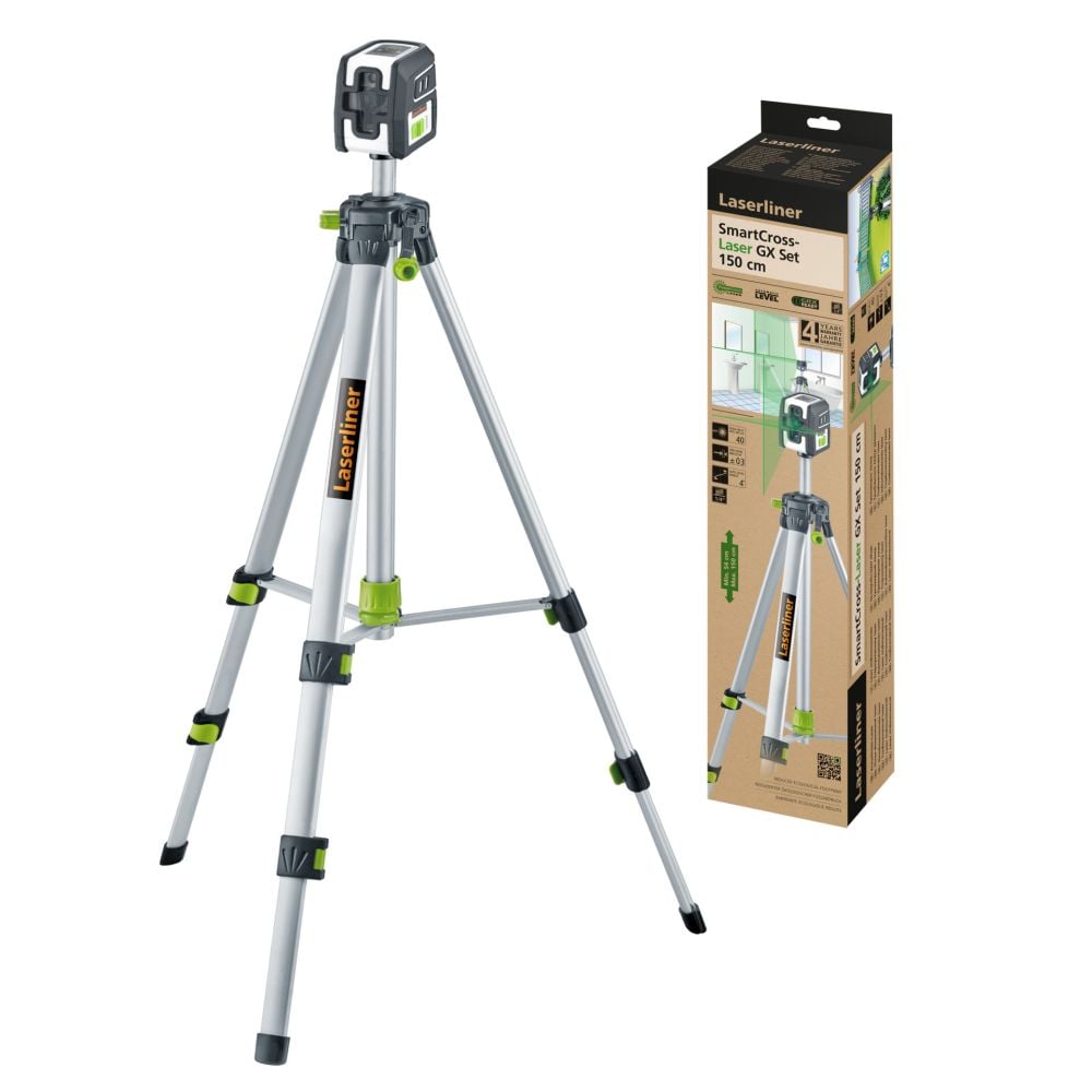 Laserliner SmartCross-Laser Groene Kruislijnlaser GX 150 cm SET - 036.734E