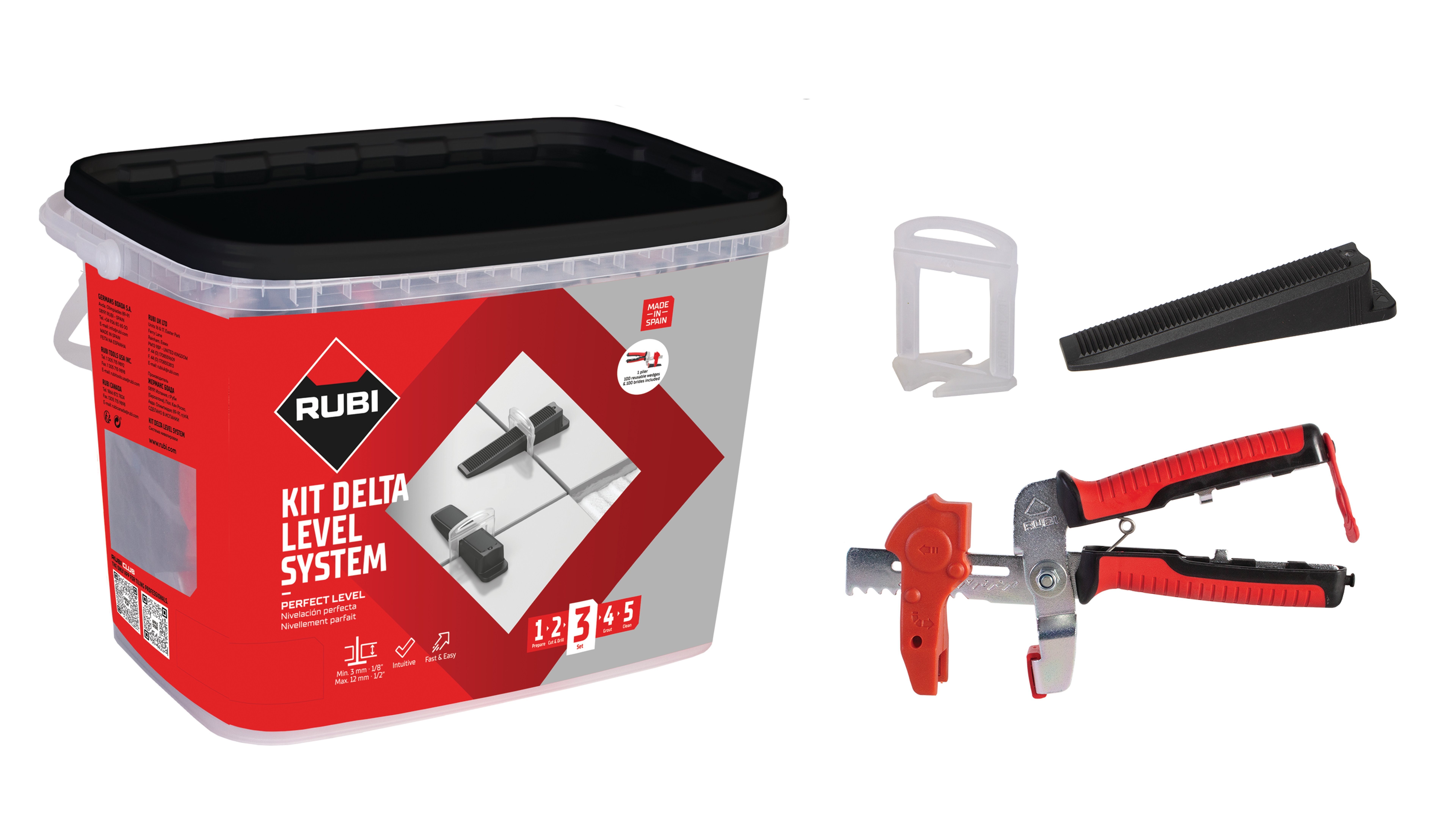 Rubi Kit Delta Level Systeem | 1 mm 03956