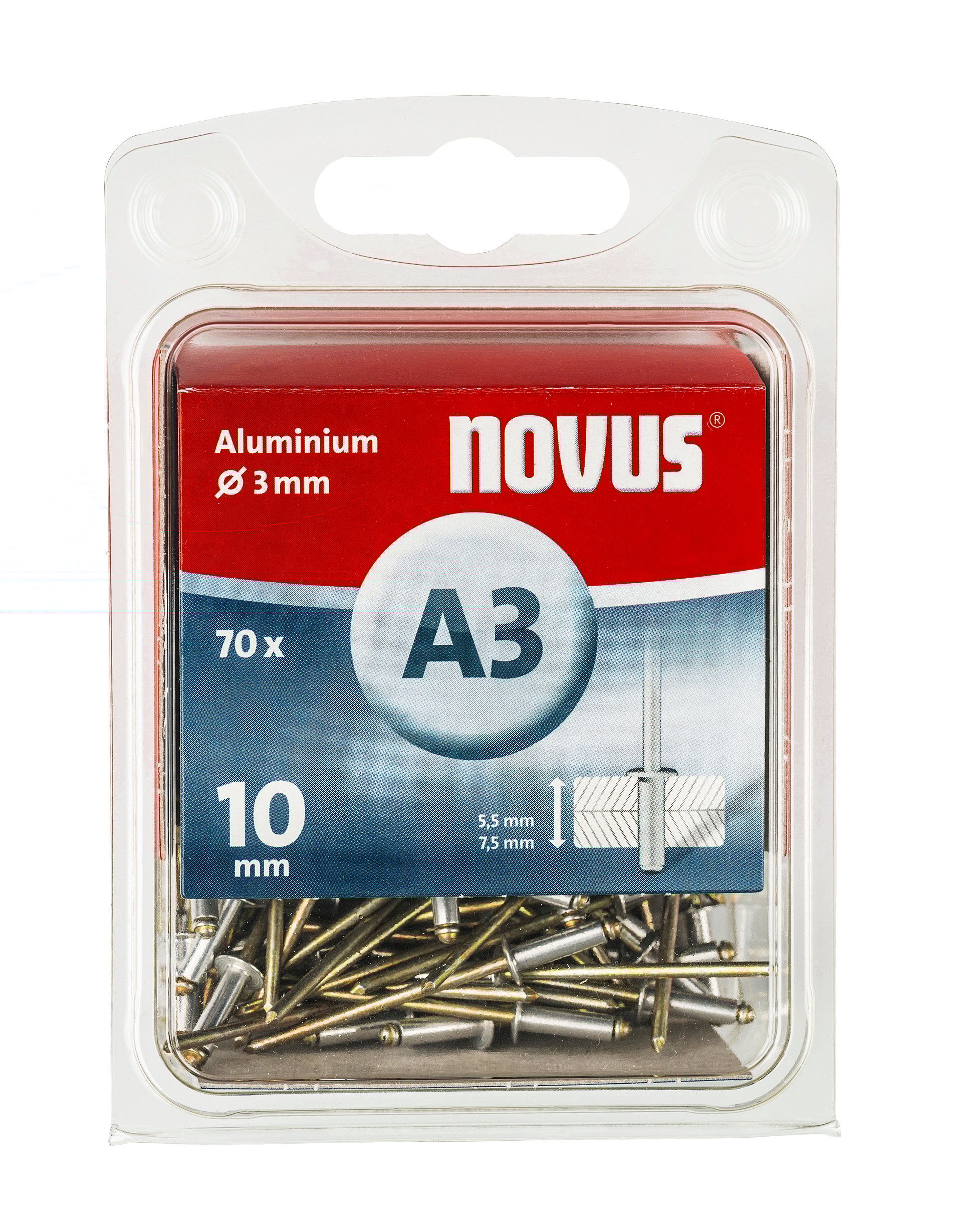 Novus Blindklinknagel A3 X 10mm | Alu SB | 70 stuks - 045-0030 045-0030