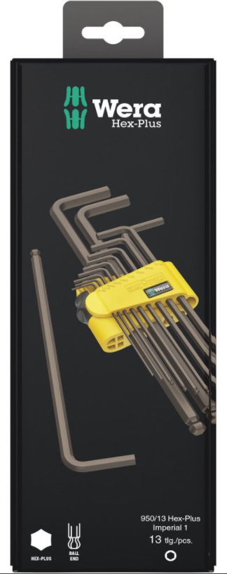 Wera 950/13 Hex-Plus Imperial 1 SB Stiftsleutelset | BlackLaser | 13-delig - 05021721001