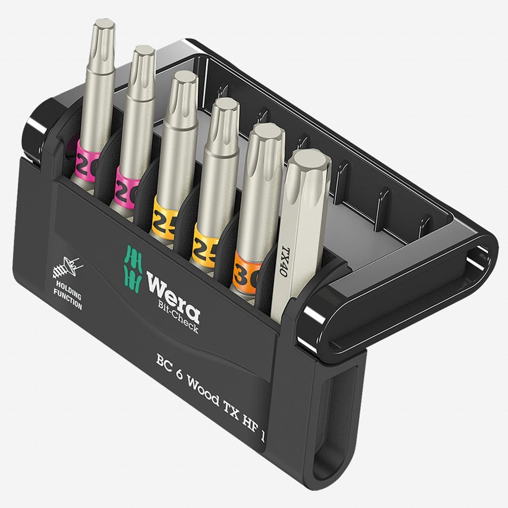 Wera Bit-Check 6 Wood TX HF 1 SB Bitset - 05073639001 afbeelding