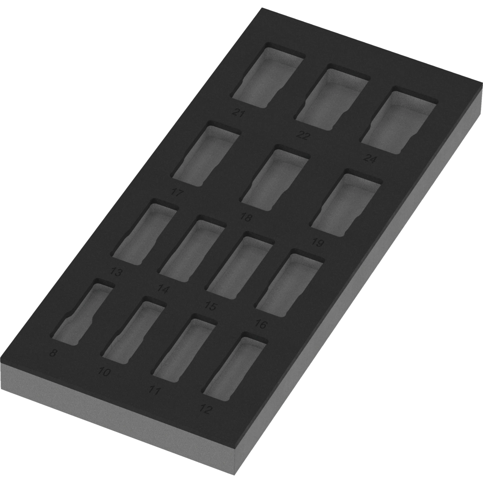 Wera 9828 Schuimrubberen inzetstuk voor Zyklop B | 3/8" | Impaktor Deep doppenset 1 | zonder gereedschap | 172 x 30 x 392 mm - 05137317001