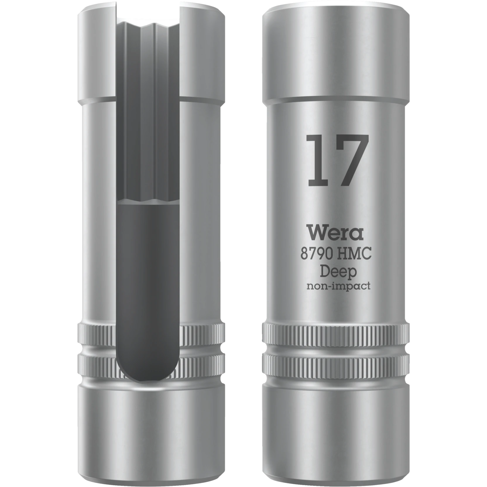 Wera 8790 HMC Deep doppen met inkeping in schacht | met 1/2" aandrijving | 17 x 76 mm - 05138007001