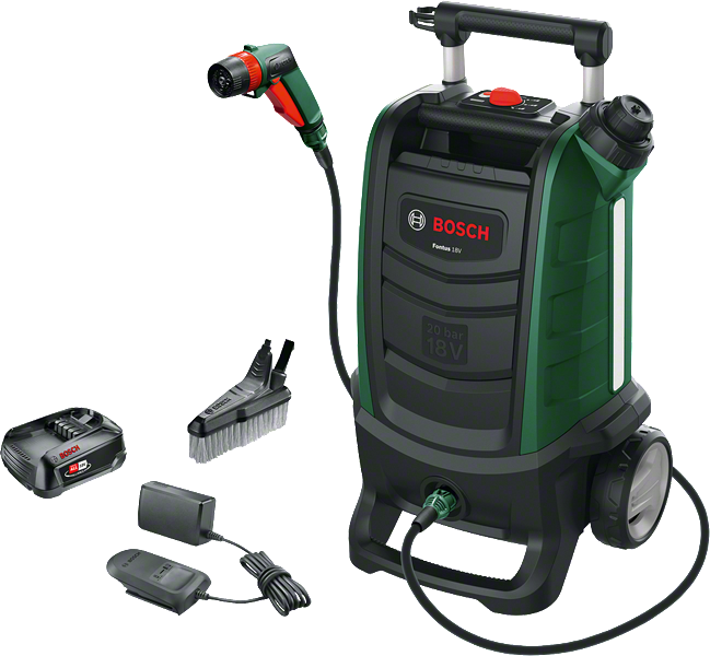 Bosch Groen Fontus 18V | Accu hogedrukreiniger 20 bar | Incl. accessoires - 06008B6101